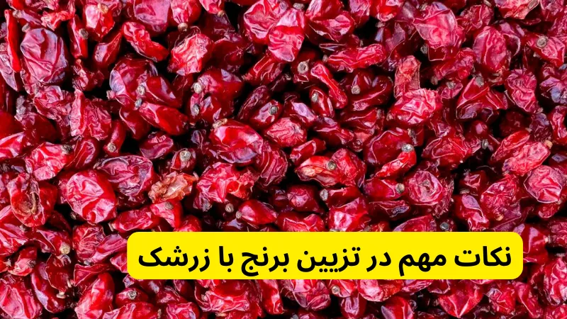 نکات مهم در تزیین برنج با زرشک